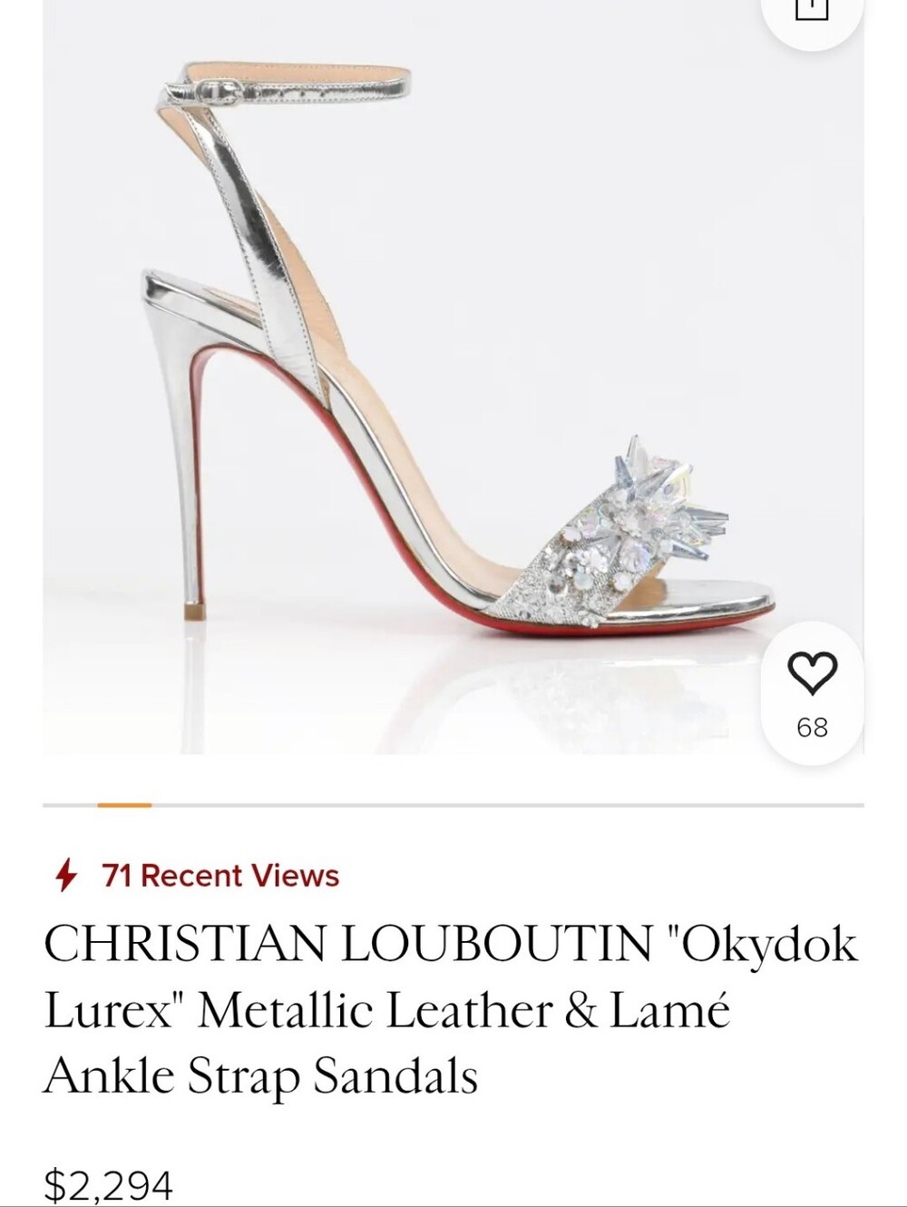 Christian Louboutin Okydok Crystal Lurex 100mm Heels - Picture 3 of 13